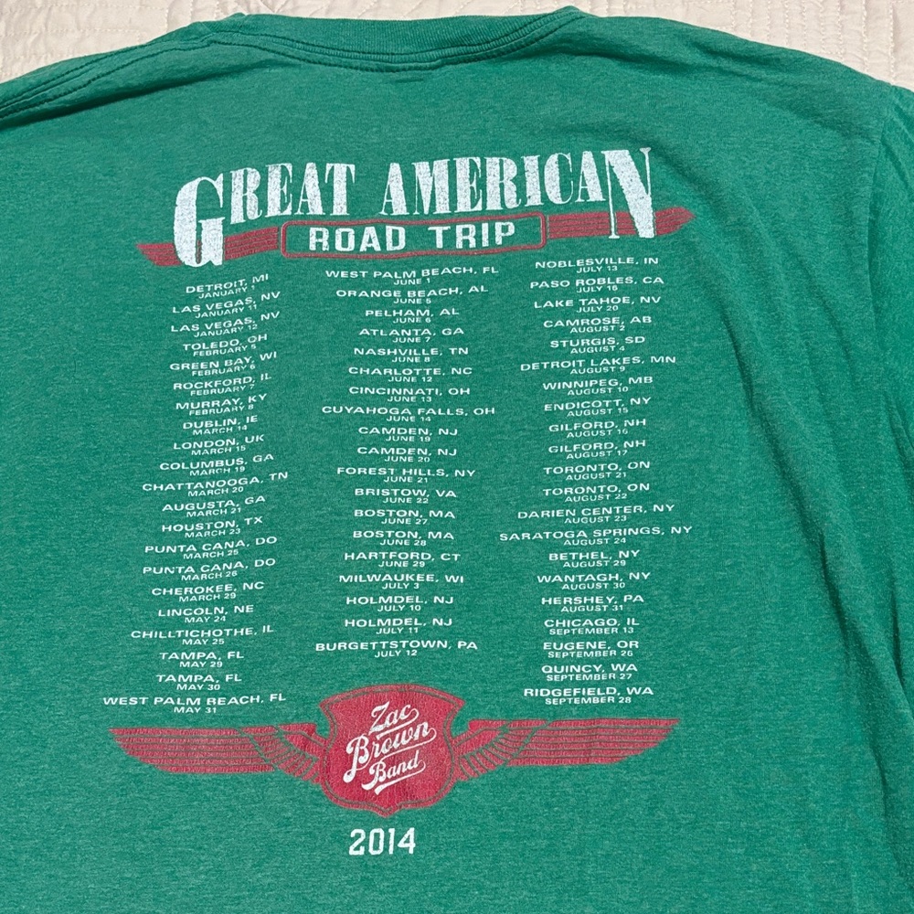 Zac Brown Band 2014 concert tee shirt, men’s XL - Picture 3 of 3